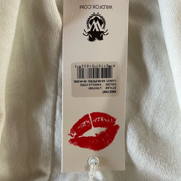 SOLD Wildfox White Track Pants with Relaxed Fit - Picture 3 of 6